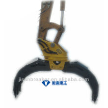 YUCHAI YC135 YC160 hydraulic grapple, excavator attachment grapple,wood log grapple